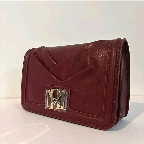 Badgley Mischka red wine pleated Crossbody purse NWT - Picture 7 of 13